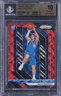 2018-19 Panini Prizm Choice Red #280 Luka Doncic Rookie Card (#63/88) - BGS PRISTINE 10 "1 of 1!"